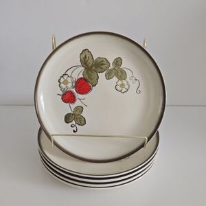 Set Of 5 Metlox Poppy Trail California Strawberry 8 in Salad Plates